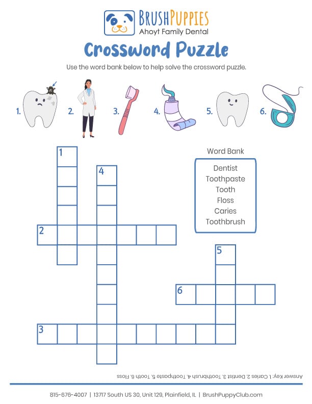 Crossword Dental Puzzle