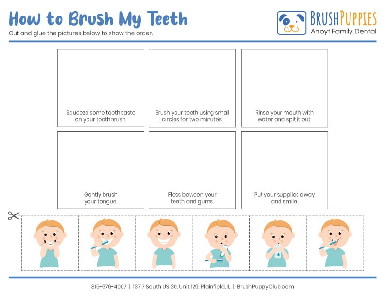 How to Brush My Teeth Children's Chart